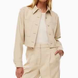UNWORN Aritzia Little Cropped Jacket In Heather Oat Beige